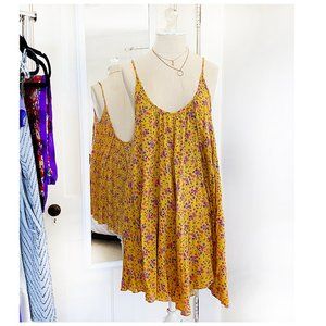 Yellow Calico Lightweight Trapeze Dress
